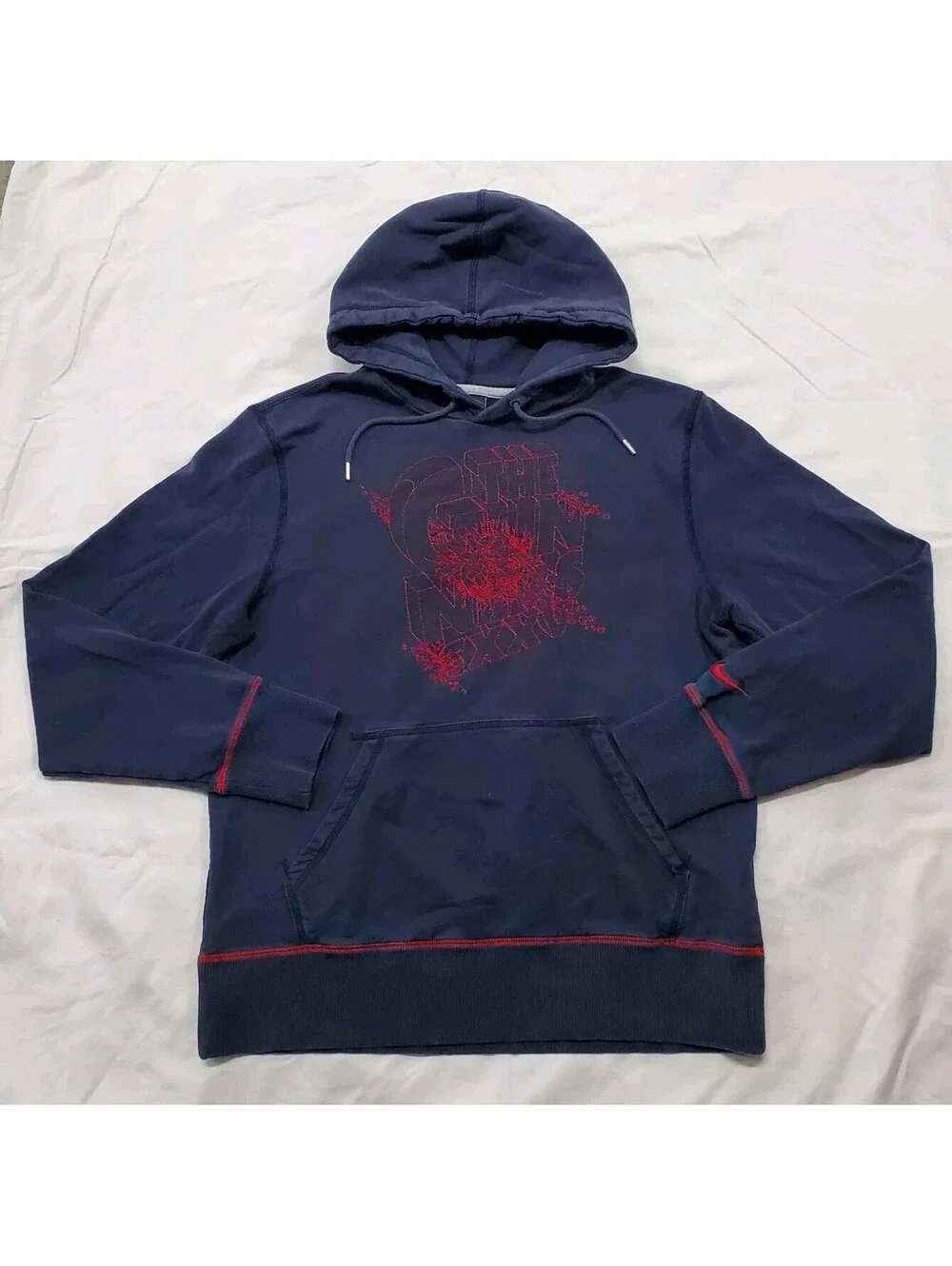 Men's MEDIUM Nike The Gunners SAMPLE Hoodie CXXV Arsenal FC Navy Sweatshirt Y2K
